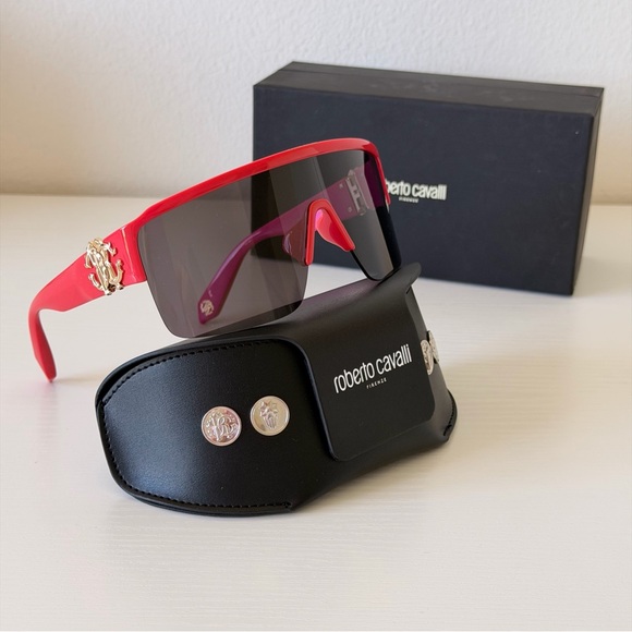 New! Roberto Cavalli Red Sunglasses, SRC037 09RV, Authentic - Picture 3 of 11